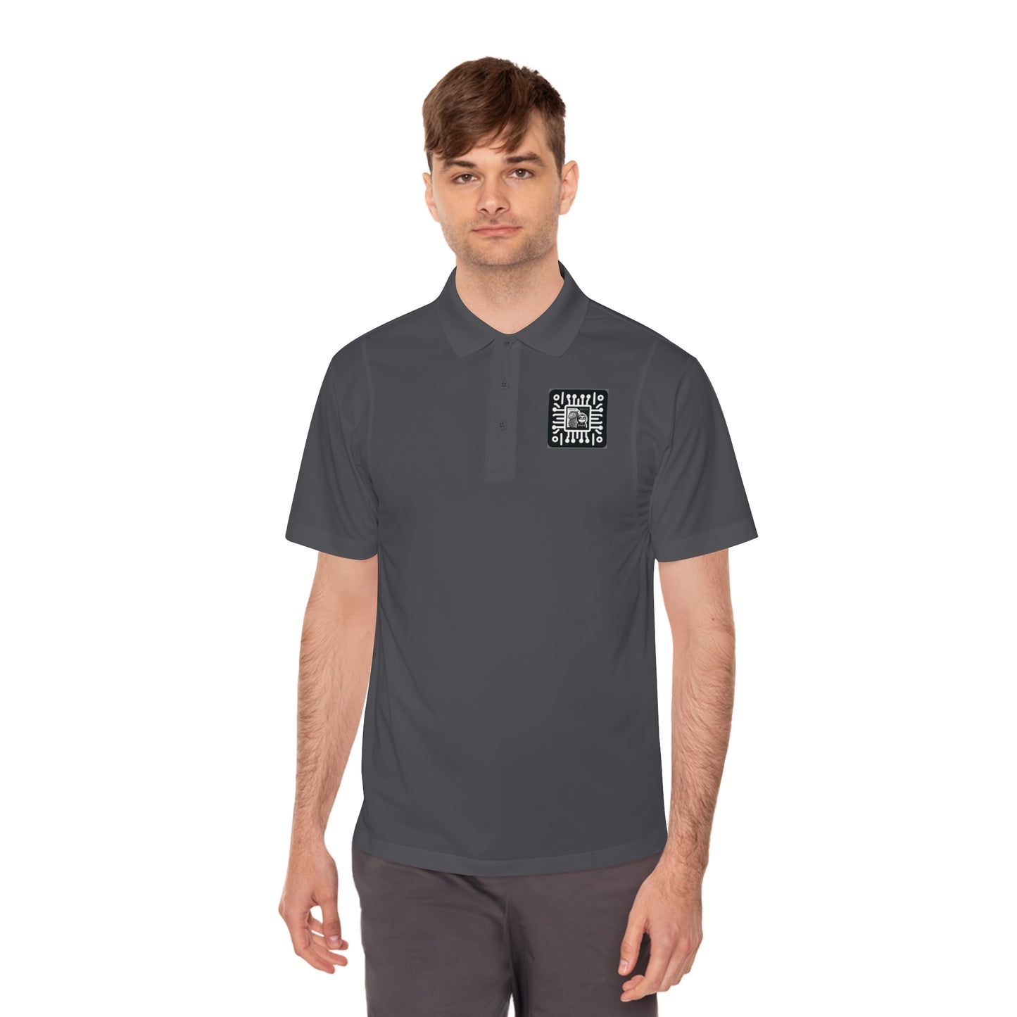 Cyber Sloth Cuber Dragon Hacker Men's Sport Polo Shirt